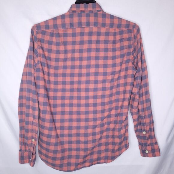 J Crew Flannel Shirt Mens Medium Buffalo Check Red, Blue Slim Fit - Picture 5 of 12